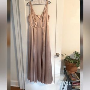 David’s Bridal Signature Sand Satin Bridesmaid Dress